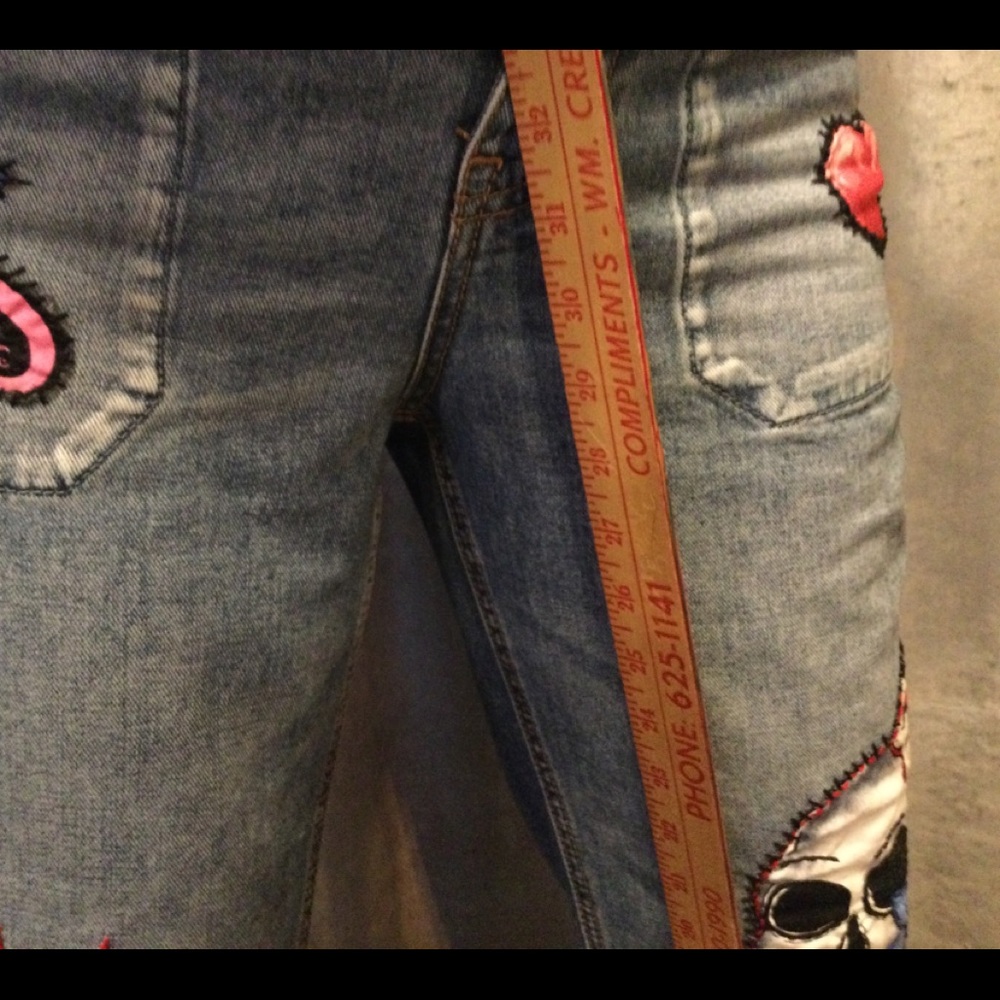 Free People 29 Carpenter Jeans CUSTOM embroidered